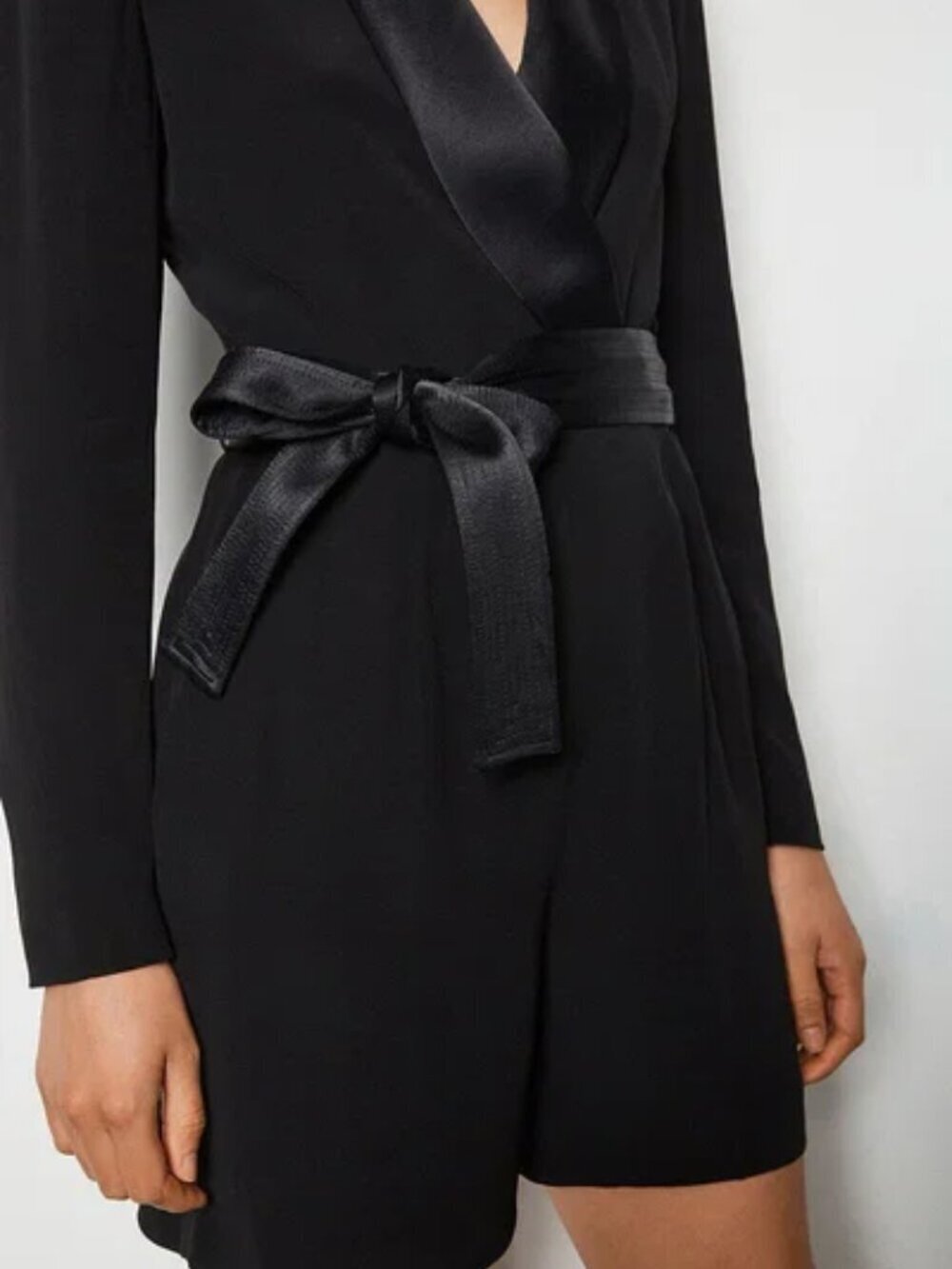 Karen Millen Black Tuxedo Romper Shorts size US 2